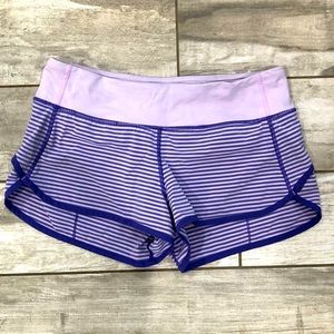 Lululemon Speed Short Sz 6 Purple Stripes